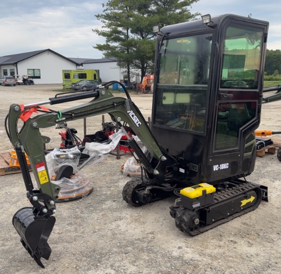 NEW 2026 **KUBOTA D722 DIESEL POWERED** VICSEC VC-18KC Mini Excavator With Cab, 3 Cylinder, Hydrauli