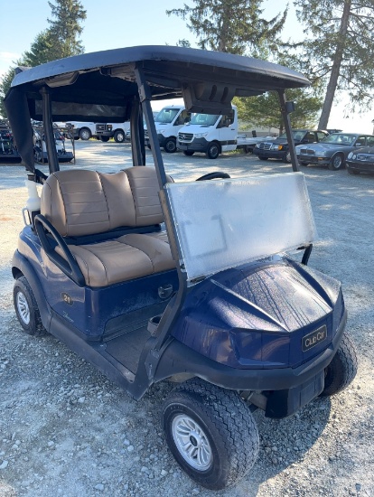 2021 Club Car Electric Golf Cart, Sapphire Blue w/Black Top, Alloy Wheels, Just in Off of Lease, 48