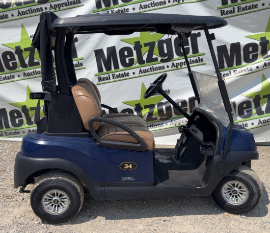 2021 Club Car Lithium Golf Cart, Premium Seats, Just in Off of Lease, Blue w/Black Top, Lithium Batt