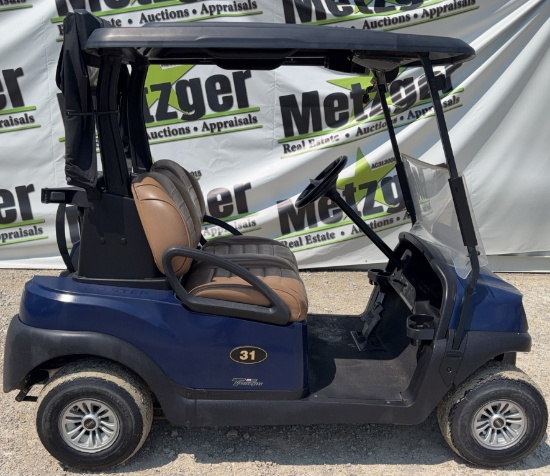 2021 Club Car Lithium Golf Cart, Premium Seats, Just in Off of Lease, Blue w/Black Top, Lithium Batt
