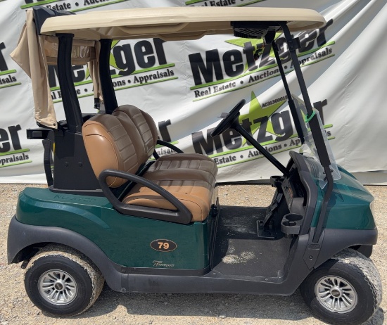 2021 Club Car Electric Golf Cart, Premium Seats, Green w/Beige Top, Just in Off of Lease, 48 Volt, C