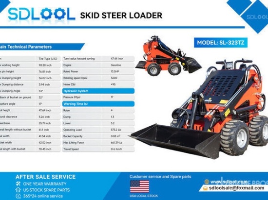 NEW 2026 Mini Skid Steer Loader, Model 323TZ
