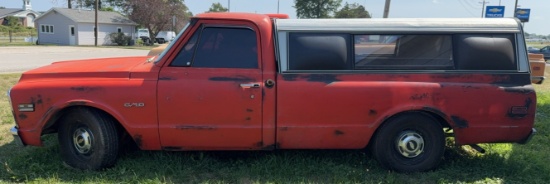 1970 Chevy C-10 with Topper, Odometer Reads 91,528 Miles, In Line Six, New Clutch, New Valve, Cover