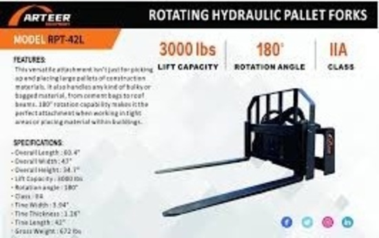 Rotating Hydraulic Pallet Forks