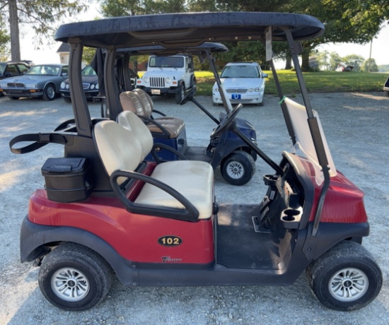 2022 Club Car Electric Golf Cart, Red w/Black Top, Just in Off of Lease, 48 Volt, Charger Included,