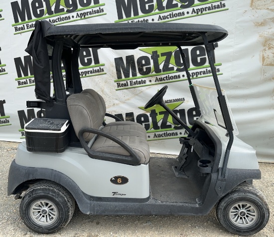 2021 Club Car Electric Golf Cart, Premium Seats, Gray w/Black Top, 48 Volt, Charger Included, Serial