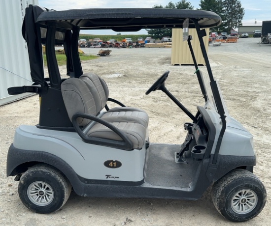 2021 Club Car Tempo Electric Golf Cart, Premium Seats, Gray w/Black Top, 48 Volt, Charger Included,