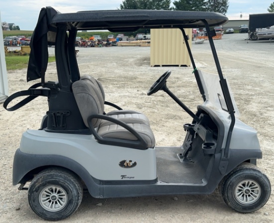 2021 Club Car Tempo Electric Golf Cart, Premium Seats, Gray w/Black Top, 48 Volt, Charger Included,