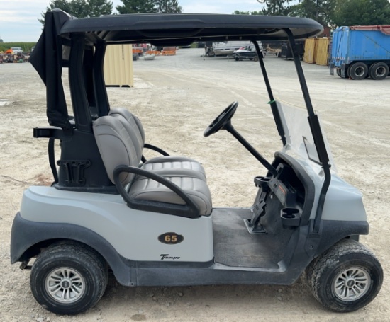 2021 Club Car Tempo Electric Golf Cart, Premium Seats, Gray w/Black Top, 48 Volt, Charger Included,