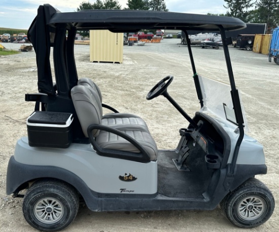2021 Club Car Tempo Electric Golf Cart, Premium Seats, Gray w/Black Top, 48 Volt, Charger Included,