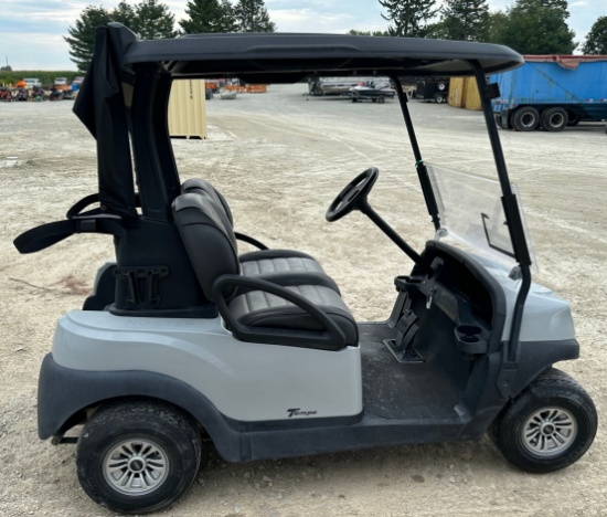 2021 Club Car Tempo Electric Golf Cart, Premium Seats, Gray w/Black Top, 48 Volt, Charger Included,