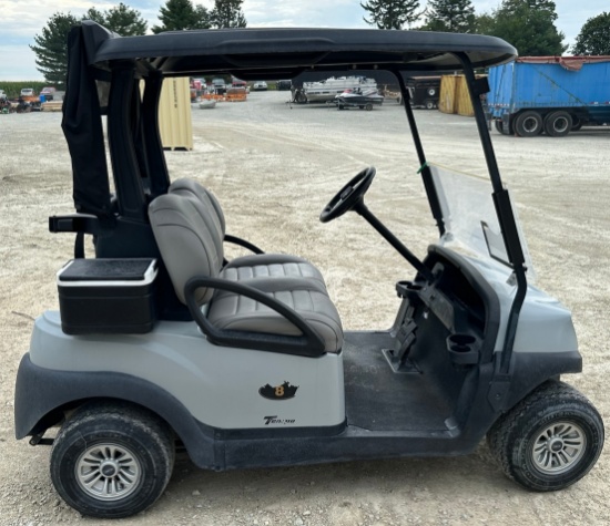 2021 Club Car Tempo Electric Golf Cart, Premium Seats, Gray w/Black Top, 48 Volt, Charger Included,