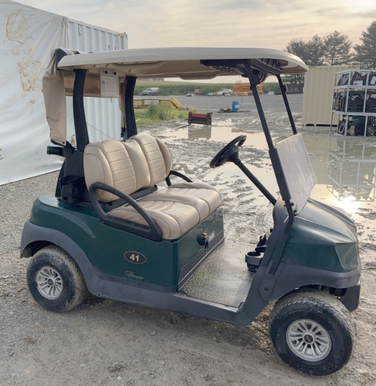 2021 Club Car Electric Golf Cart, Premium Seats, Green w/Beige Top, Just in Off of Lease, 48 Volt, C