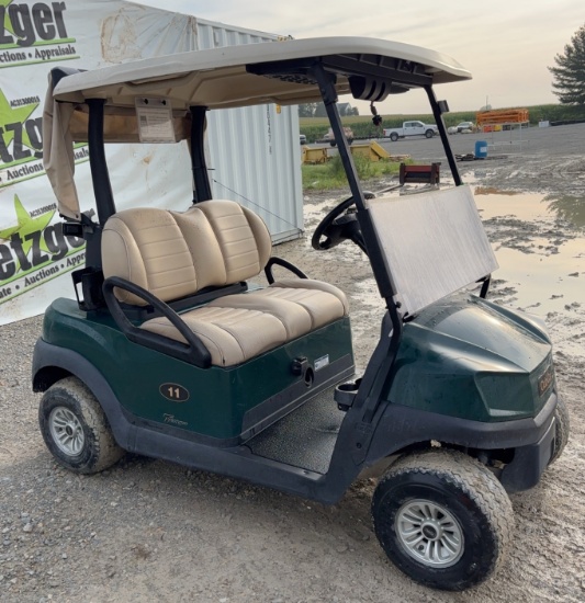 2021 Club Car Electric Golf Cart, Premium Seats, Green w/Beige Top, Just in Off of Lease, 48 Volt, C