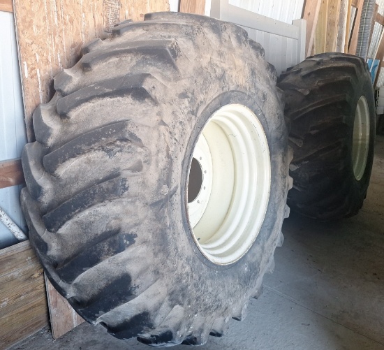 2 Firestone 30.5x32, New Rims with Non-Matching Used Tires -- PICKUP AT ALTERNATE LOCATION CLAYPOOL,