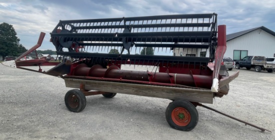 15' Case IH 1020 Bean Header, for Parts Only, Broken Cutter Bar Supports, Single Drive, Hydro Reel L