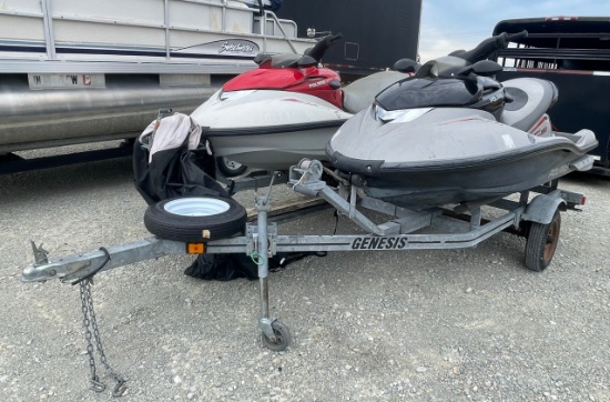 (2) 2004 Polaris MSX10 & MSX 50 Jet-Skis with Trailer, 4 Stroke Engines, Serviced Fall of 2025 Then