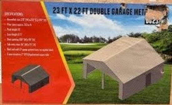 23’x22’ Double Garage Metal Barn Shed