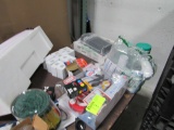 Lot On & Under Table, Baby Goods, Crayons, Toys Etc.