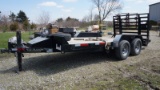 2015 Rice 5 Ton Tandem Tag Trailer, 14' Deck, 2' Tail, Full Width Ramps.