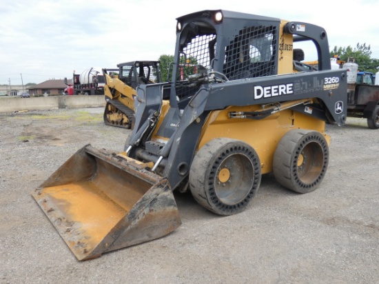 *2012 John Deere 326D Skidloader, SN:1T0326DMKCG220563, Power QT & 77'' GP