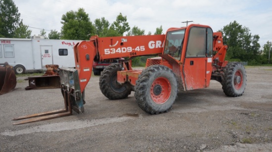 *2001 Gradall 534D9-45 Telescopic Forklift, SN:0774034, Cummins, Cab, Aux.