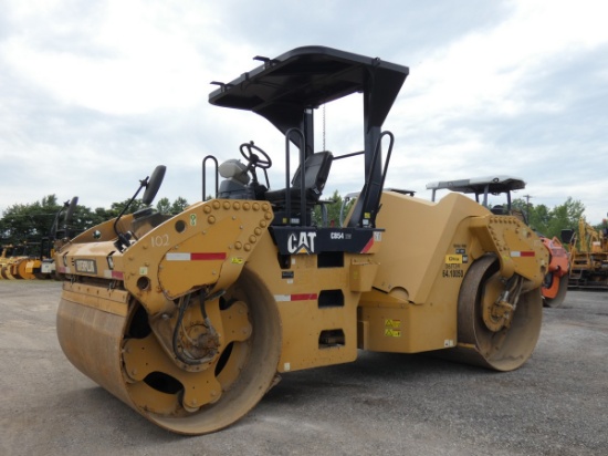 *2011 Caterpillar CB54XW Tandem Vibratory Roller, SN:JLM00367, 78'' Drum, 5