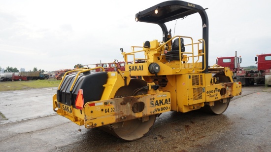 *2010 Sakai SW800-II Tandem Vibratory Roller, SN:VSW25-50121C, Deutz Diesel