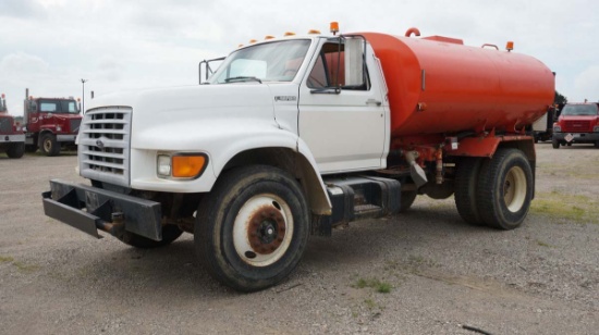 *1988 Ford F800 S/A Water Truck, SN:1FDPF80C2WVA14608, Cummins, Reads 14750