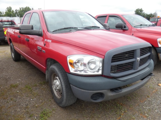 *2009 Dodge 2500 Crew Cab Pickup, SN:3D7KR28T49G547831, V8 Gas, Auto, 4 Doo