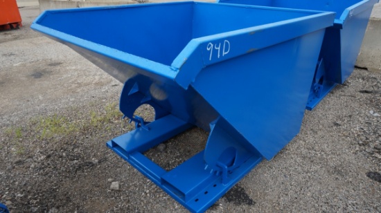 *Blue Forklift Dump Container, Fork Pockets, Made in USA