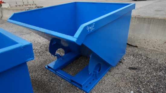 *Blue Forklift Dump Container, Fork Pockets, Made in USA