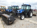 *2008 New Holland TN70DA Broom Tractor, SN:HJE107531, Cab/Air, Sweepster 7'