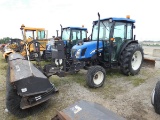 *2008 New Holland TN60DA Broom Tractor, SN:HJE098912, Cab/Air, Sweepster 7'