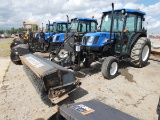 New Holland TN60 Broom Tractor, Cab/Air, 7' Broom, 3pt 7' Blade