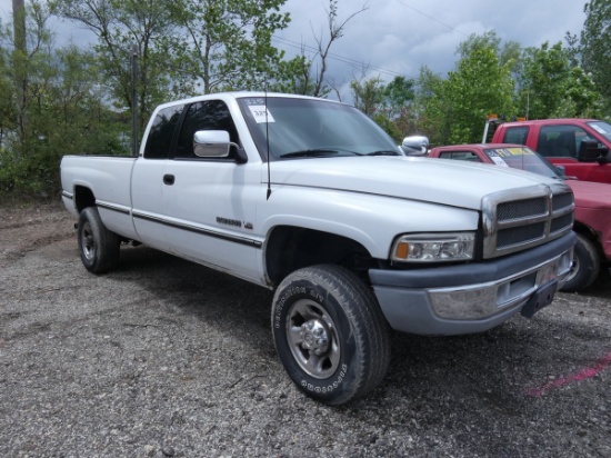 1996 Dodge Ram 2500 Ext Cab 4x4 Pickup, SN:1B7KF23W0TJ19791, V10 Gas, Auto,