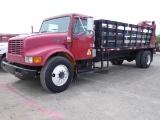 1999 International 4900 Flatbed Truck, SN:1HTSDAAM9XH607212, DT466E, 6 Spee