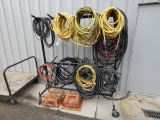 Cables & Hose on Stand, (2) Elec. Boxes