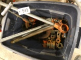 Tub of Ridgid Dies & Handles