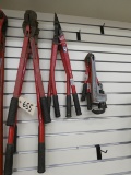 Lot of Smaller Bolt Cutters & Pipe Wrenches