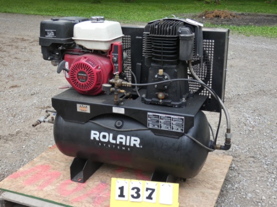 Rollair Portable Air Compressor, Honda GX340 *See video demo!*
