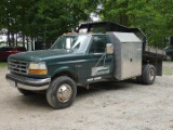 1992 Ford F450SD Flatbed Dump, SN:2FDLF47M3NCA60796, Diesel, Auto, 2wd, Dua