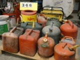 Pallet of Gas Cans / Cooler