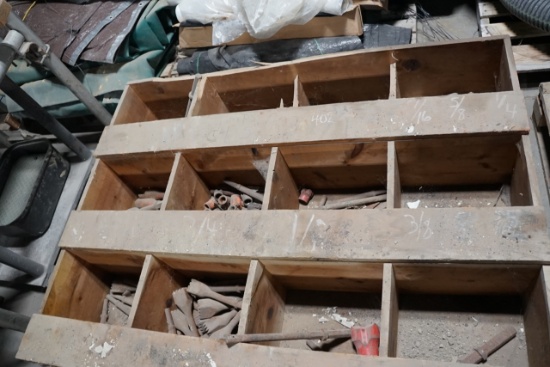 Wood bin w/ hammer bits