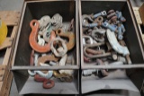 (2) Bins of misc clevices & hooks