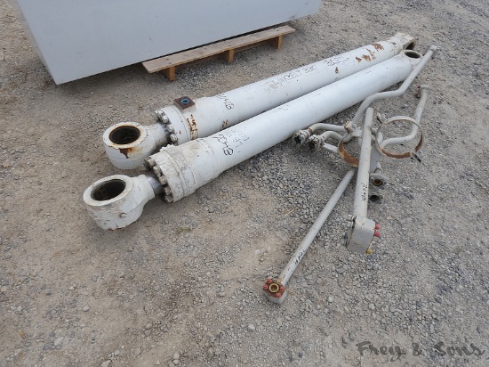(2) LB330 White Boom Cylinders & Lines