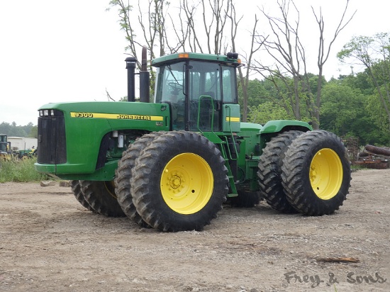John Deere 9300 4x4 Tractor, SN RW9300P001349, Cab/Air, Powershift, (4) Hyd