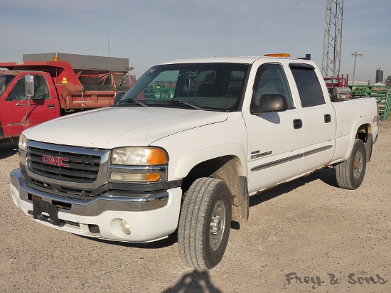 2006 GMC 2500HD 4x4 Crew Cab Pickup, SN:1GTHK23D06F216315, Duramax, 4wd, Re
