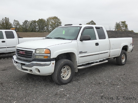 2007 GMC 2500HD 4x4 Ext. Cab Pickup, SN:1GTHK29D27E184417, Duramax Diesel,