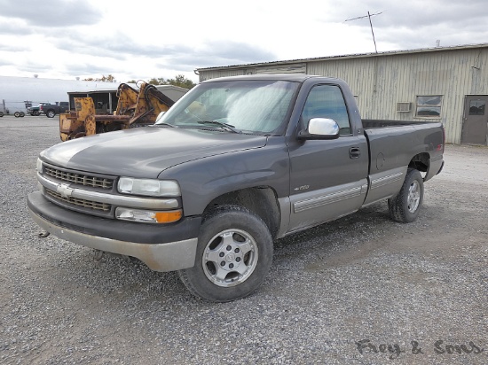 1999 Chevy 1500 4x4 Pickup, SN:1GCEK14T2XE250251, V8 Gas, Long Bed, Odomete